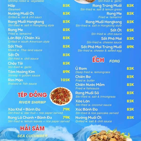 Món tôm ếch 